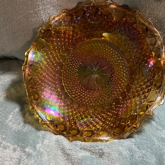 Vintage Indiana Marigold Carnival Diamond Point, absolutely gorgeous, just glows - Picture 4 of 4